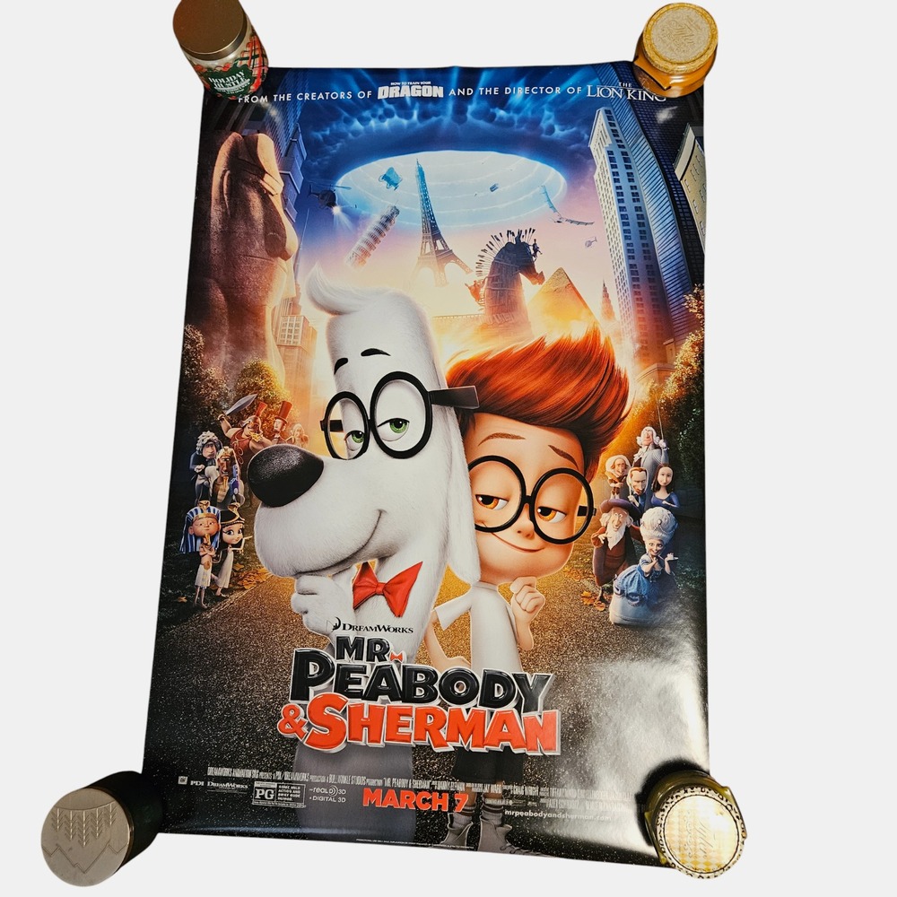 Mr. Peabody & Sherman D/S 2014 Promo Movie Poster 27x40 Ty Burrell, Max Charles